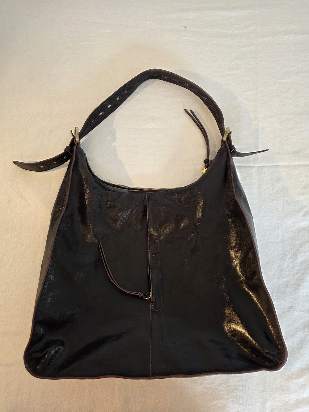Hobo The Original Classic Black Leather Shoulder Bag.